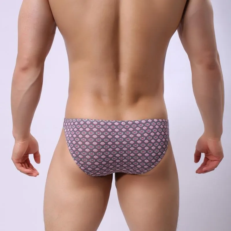 Sexy Men's Cotton Printed G-string Undies Brief Bikini Underwear