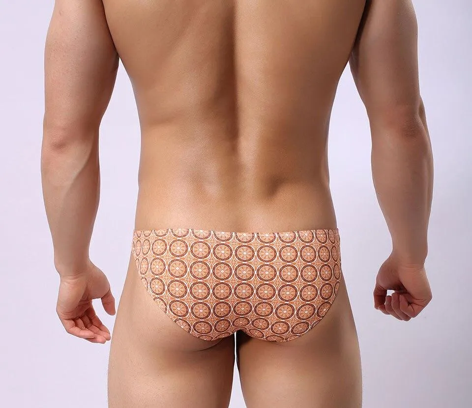 Sexy Men's Cotton Printed G-string Undies Brief Bikini Underwear