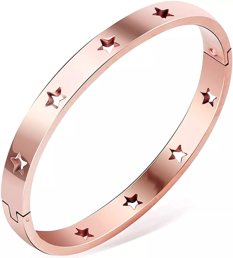 Stainless Steel Star Bangle