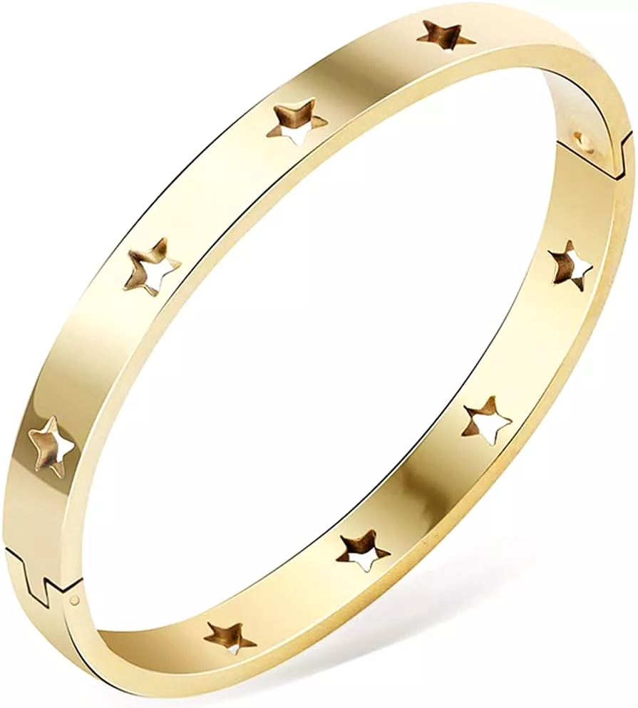 Stainless Steel Star Bangle