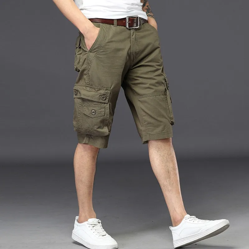 Summer Casual Style Knee Length Baggy Cargo Trousers for Men