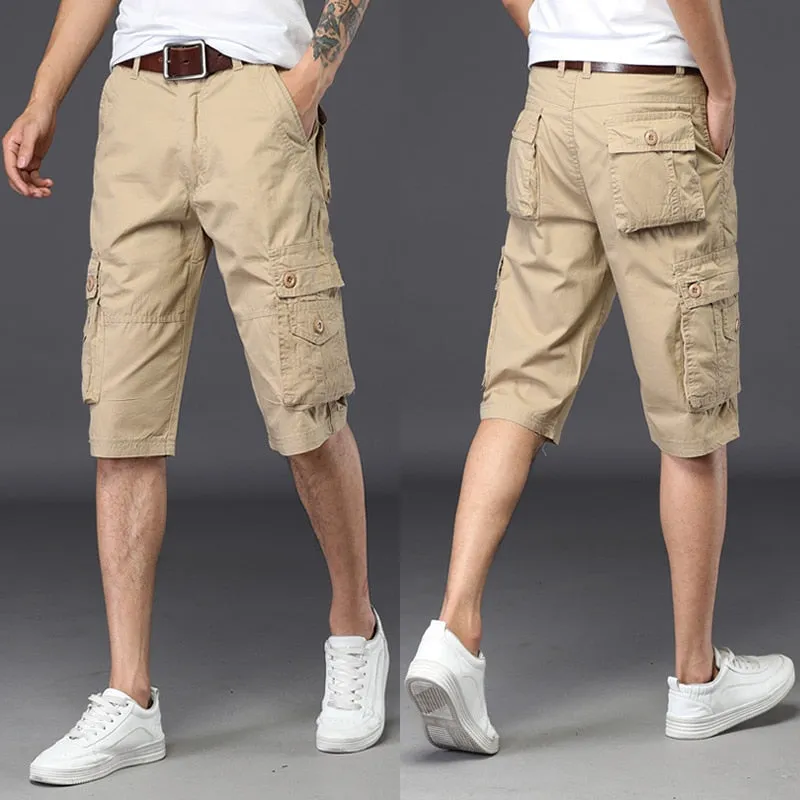 Summer Casual Style Knee Length Baggy Cargo Trousers for Men