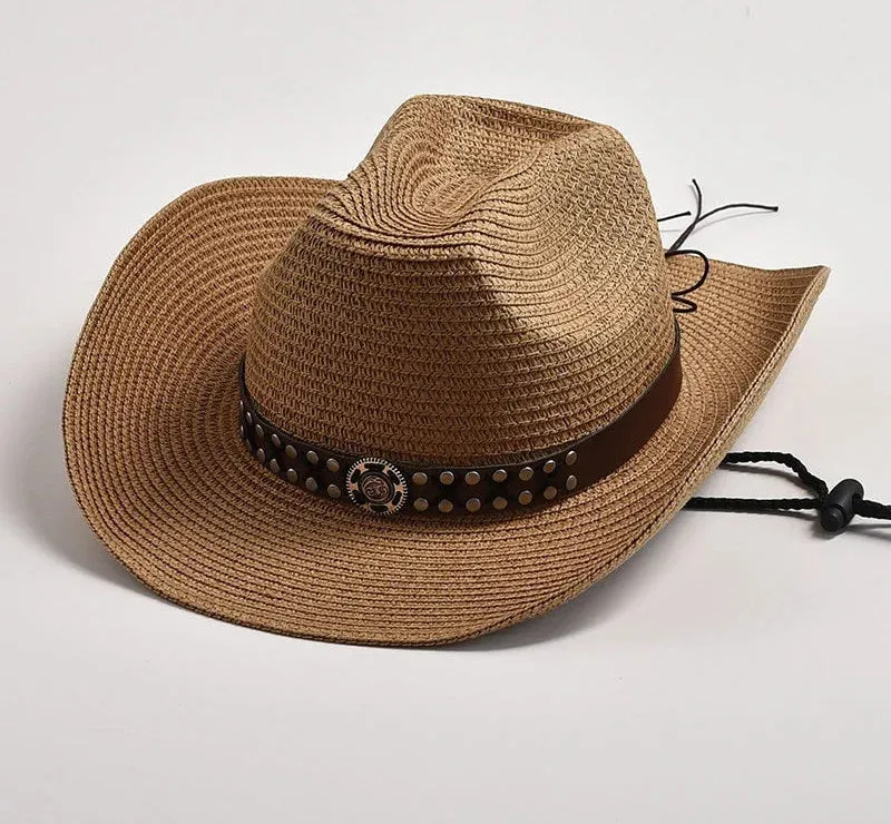 Summer Wide Brim Foldable Rope Outdoor Western Cowboy Hat for Men