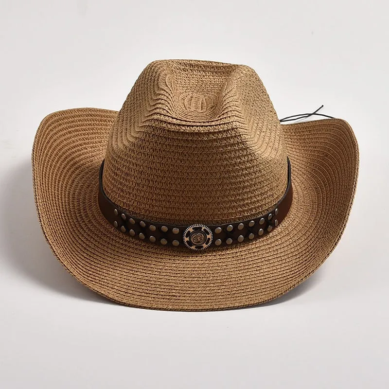 Summer Wide Brim Foldable Rope Outdoor Western Cowboy Hat for Men