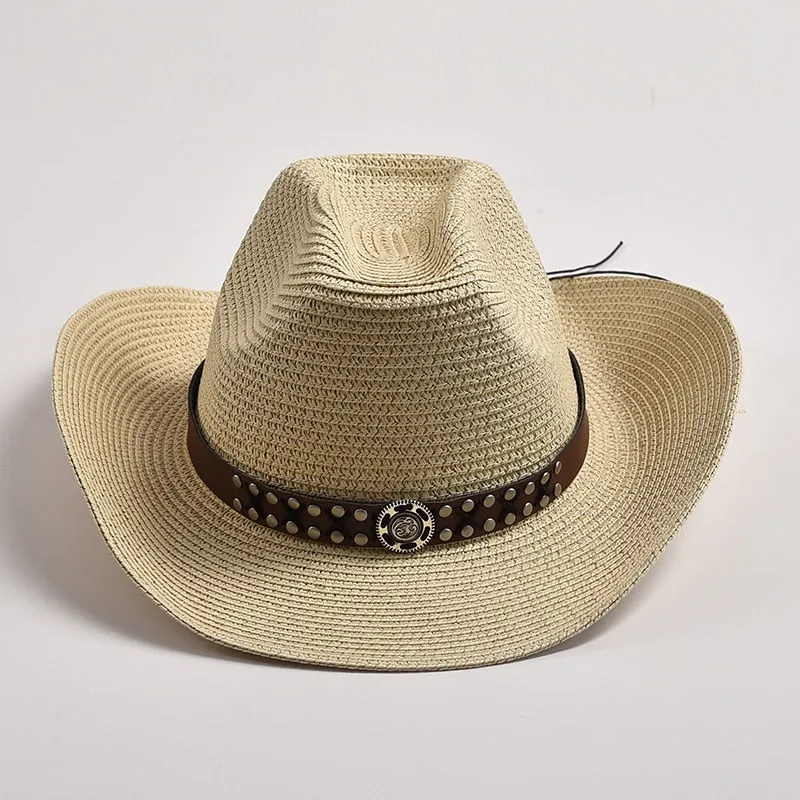 Summer Wide Brim Foldable Rope Outdoor Western Cowboy Hat for Men