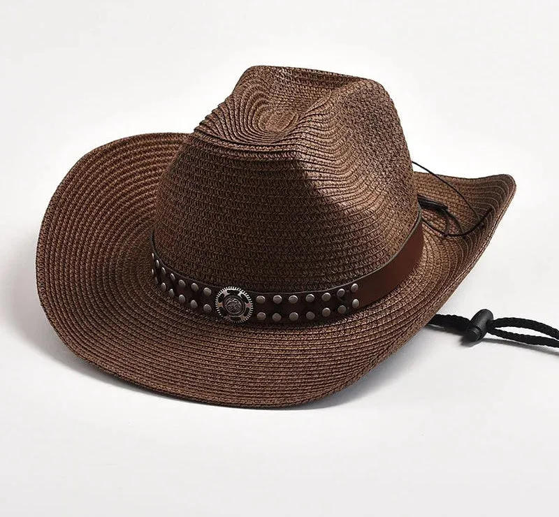 Summer Wide Brim Foldable Rope Outdoor Western Cowboy Hat for Men