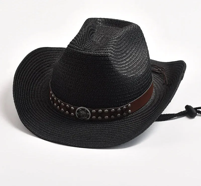 Summer Wide Brim Foldable Rope Outdoor Western Cowboy Hat for Men