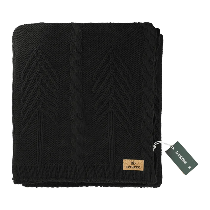 Tentree Organic Cotton Cable Custom Blankets, Black