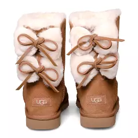 UGG Classic Double Bow Short Chestnut Boots - Women's