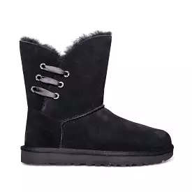 UGG Constantine Satin Ribbon Black Boots - Women's