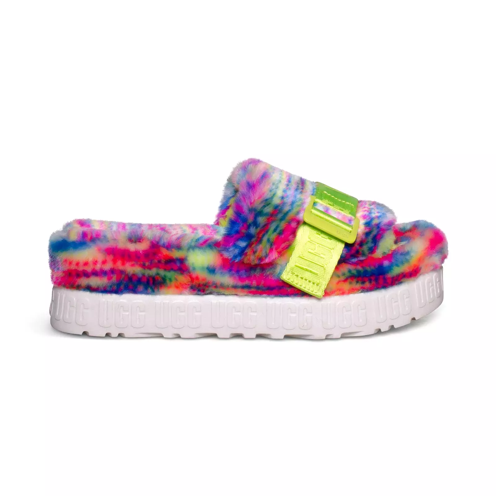 UGG Fluffita Pixelate White Slippers - Women's