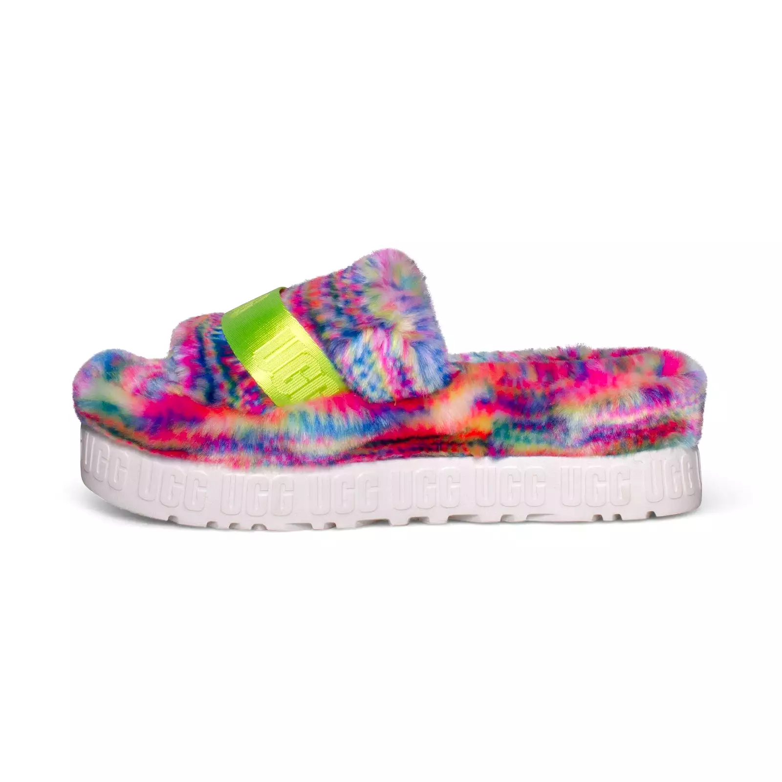 UGG Fluffita Pixelate White Slippers - Women's