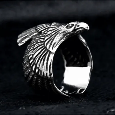 Unique High Quality Stainless Steel Eagle Biker Fashion Ring for Men