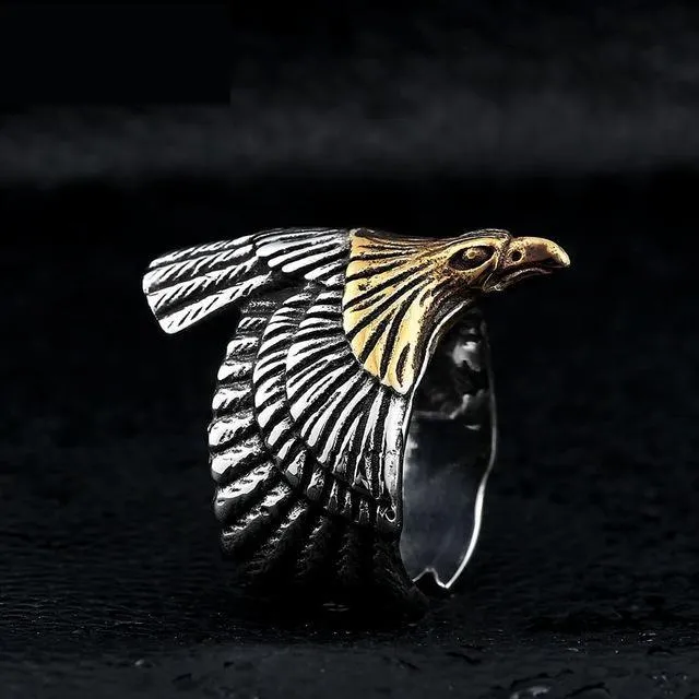 Unique High Quality Stainless Steel Eagle Biker Fashion Ring for Men