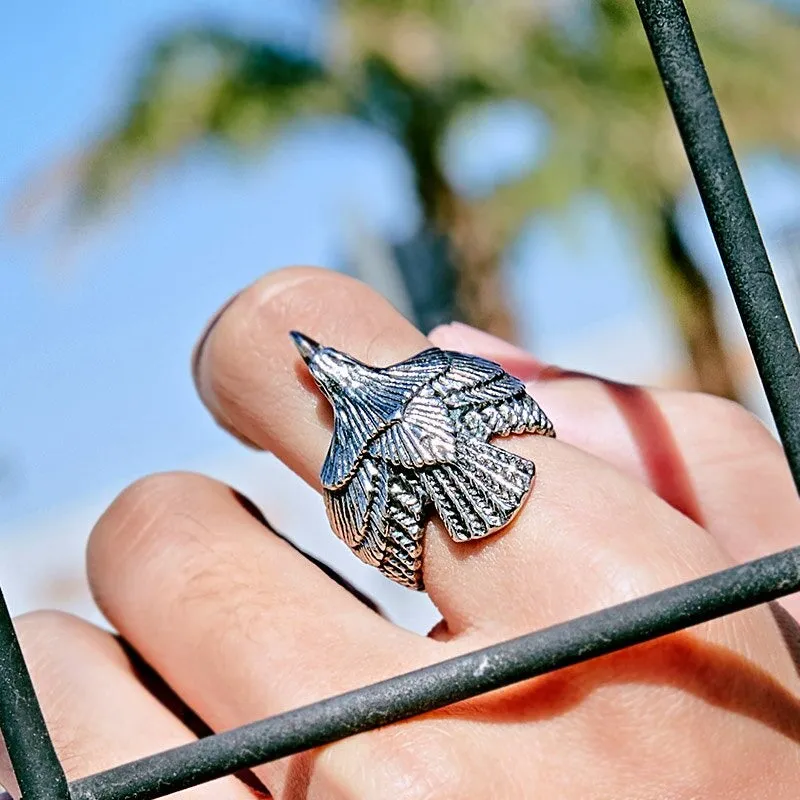 Unique High Quality Stainless Steel Eagle Biker Fashion Ring for Men