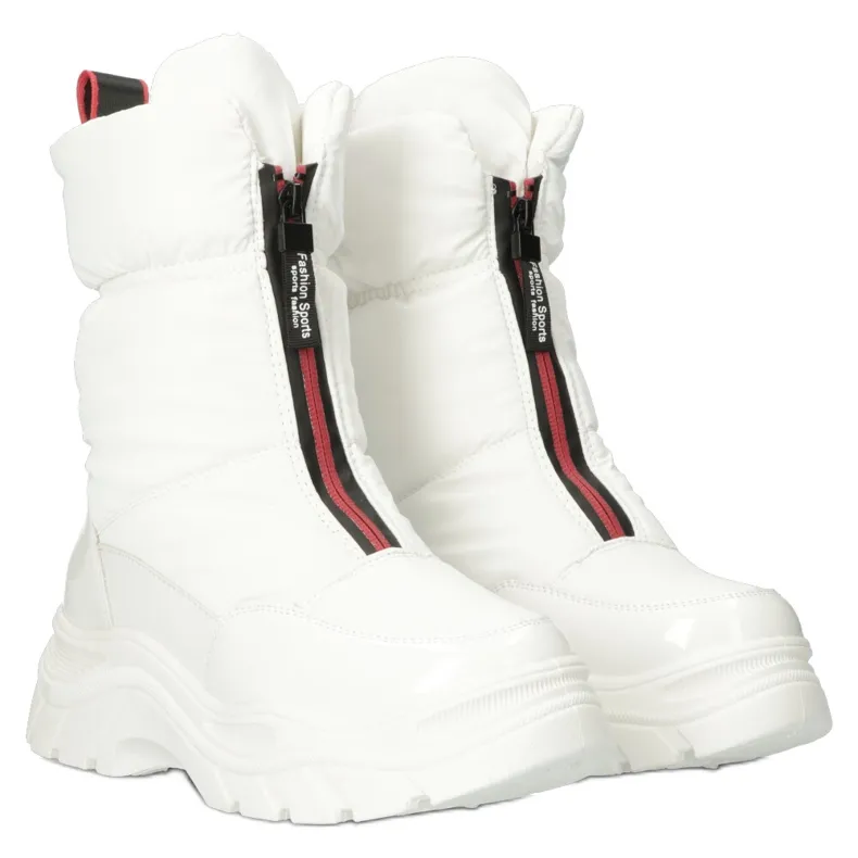 White Snow Boots On Zipper Filippo DBT4236