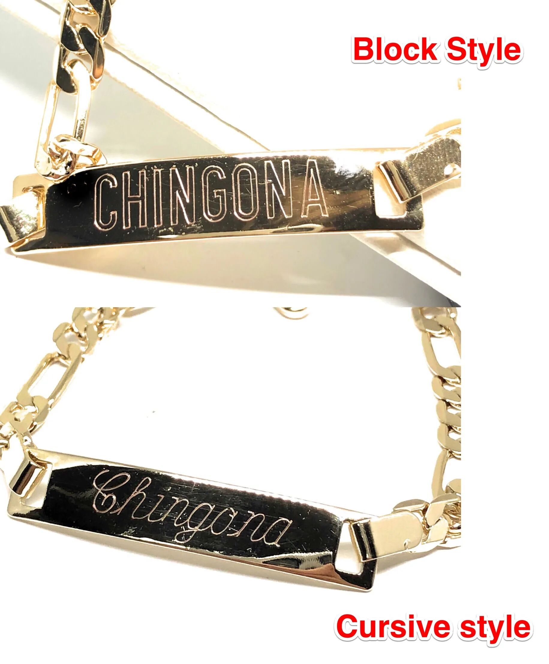 Women’s Gold Plated “Chingona” Bracelet 7.5” 5.5mm Width Esclava