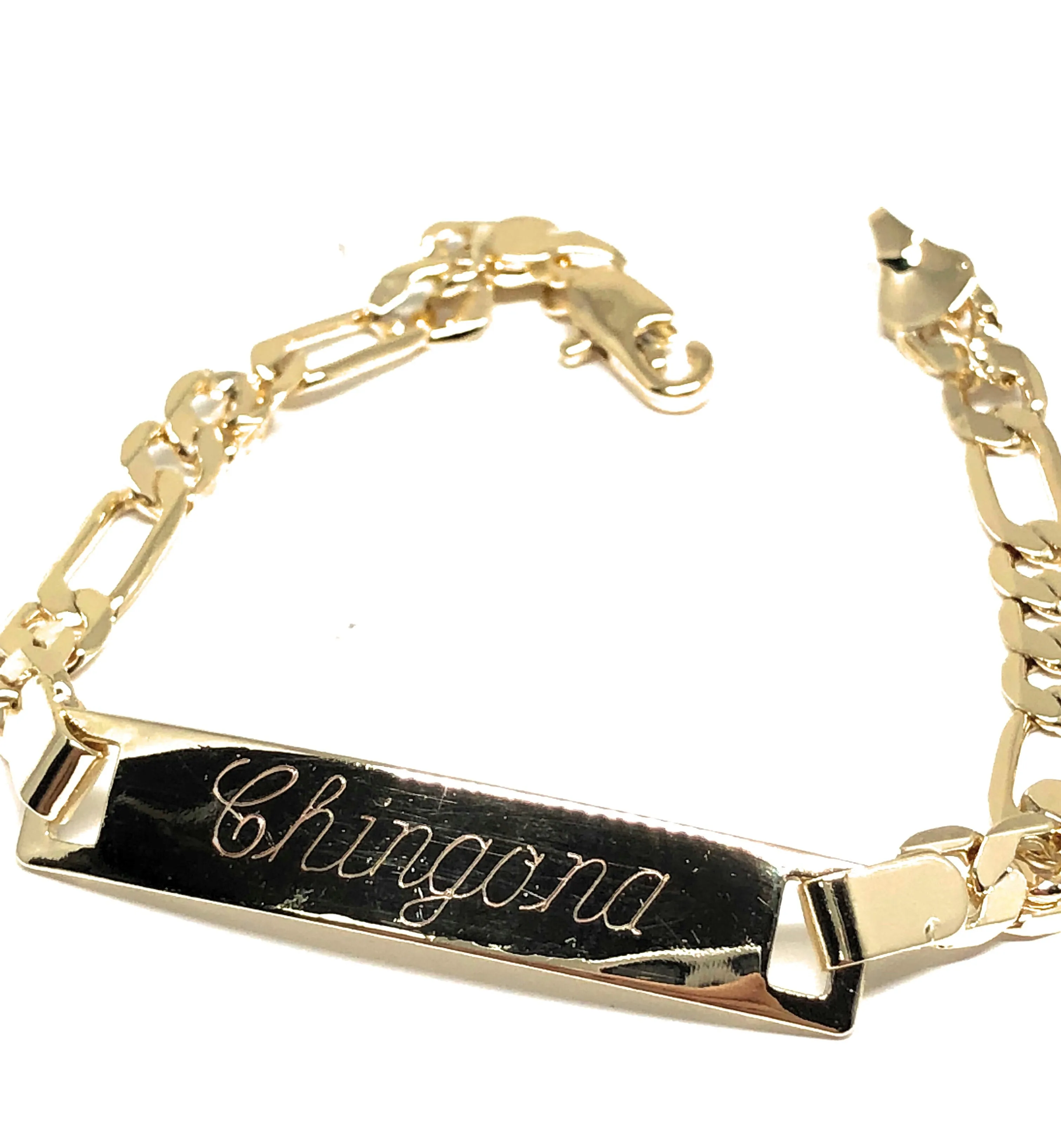 Women’s Gold Plated “Chingona” Bracelet 7.5” 5.5mm Width Esclava