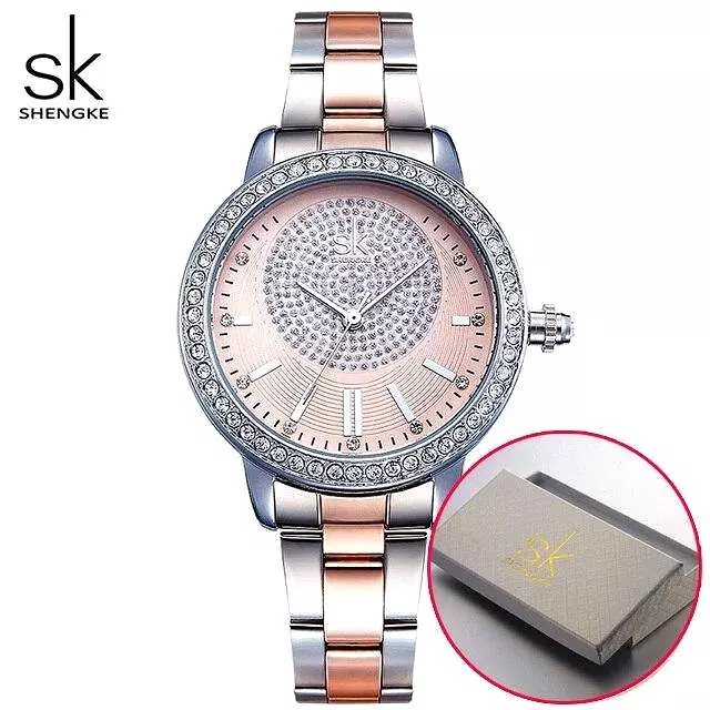 Women's Rose Gold Watch Crystal Dial Wrist Watches Quartz