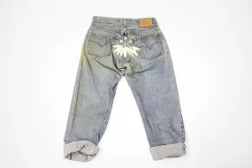 Women’s Vintage Denim Levi Jeans Pant with Embroidery