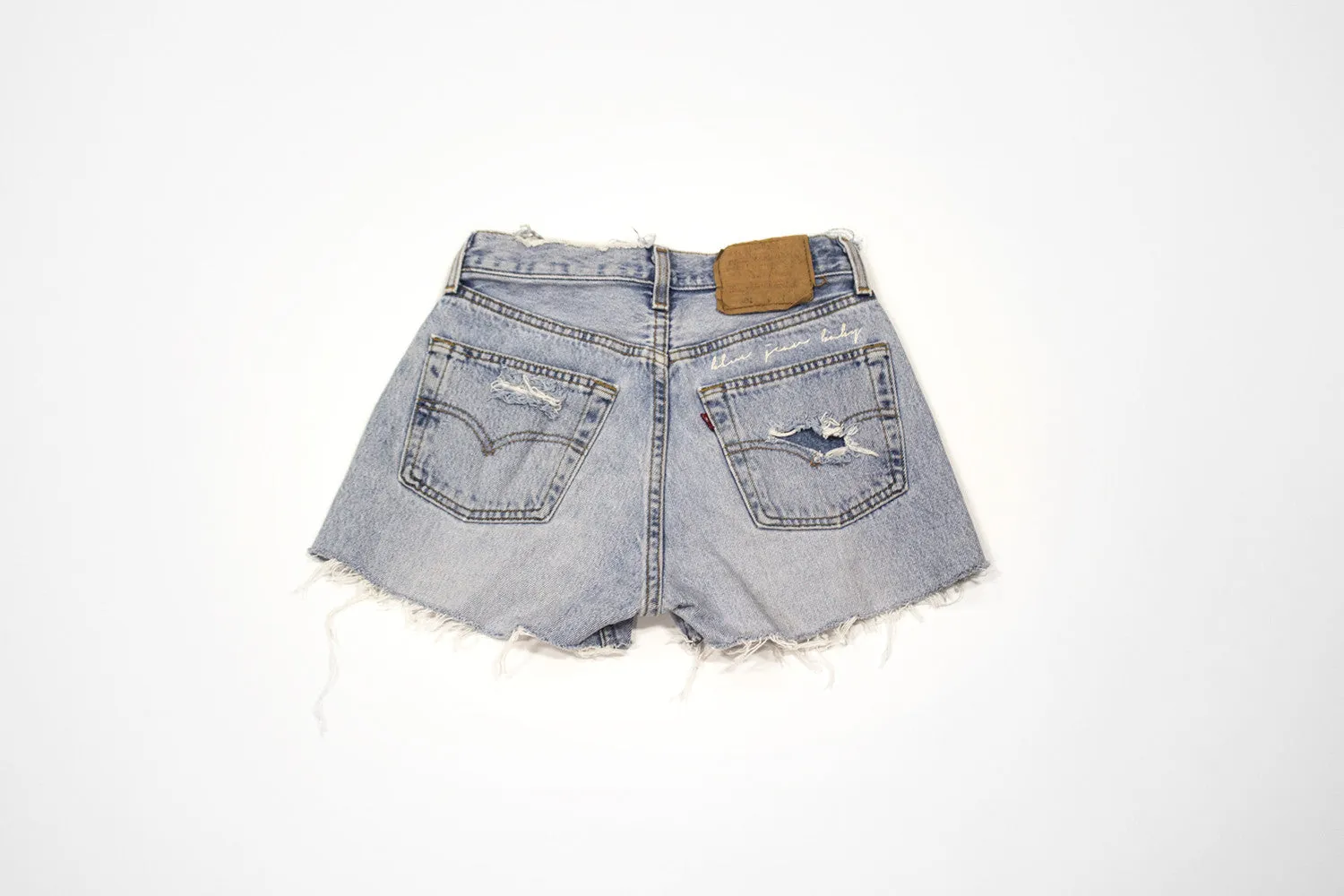 Women’s Vintage Denim Levi Shorts with Embroidery